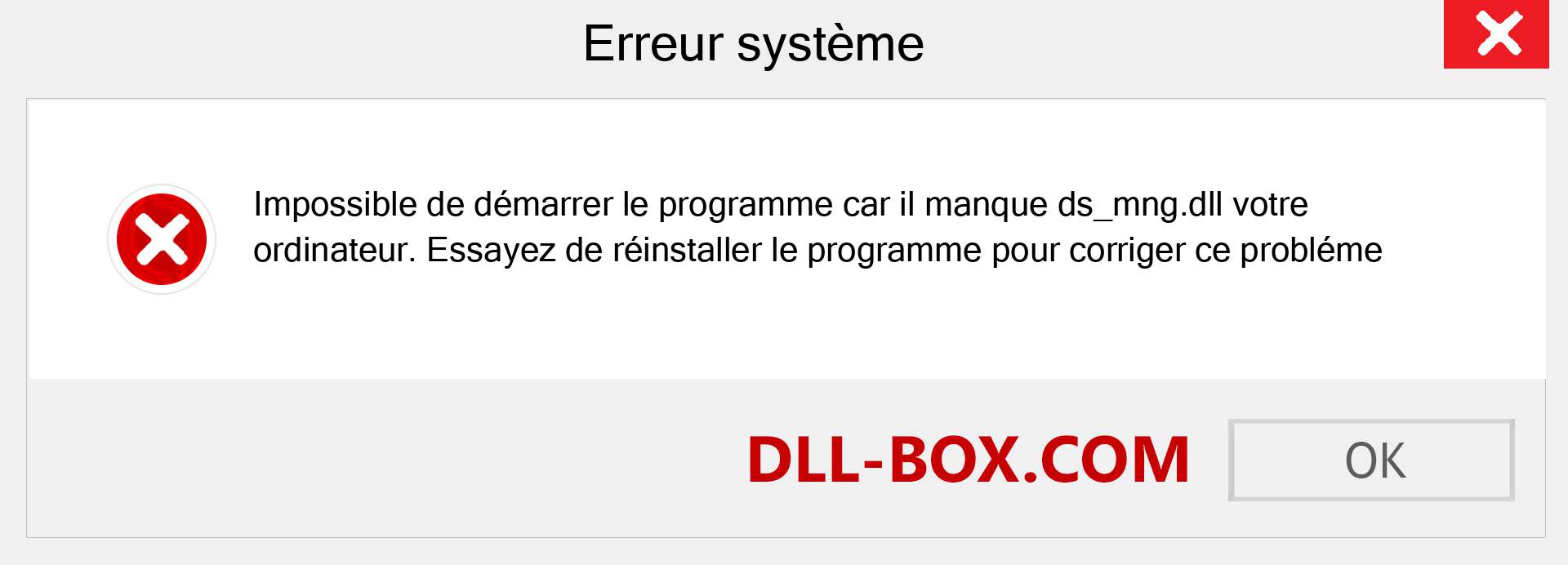 Le fichier ds_mng.dll est manquant ?. Télécharger pour Windows 7, 8, 10 - Correction de l'erreur manquante ds_mng dll sur Windows, photos, images