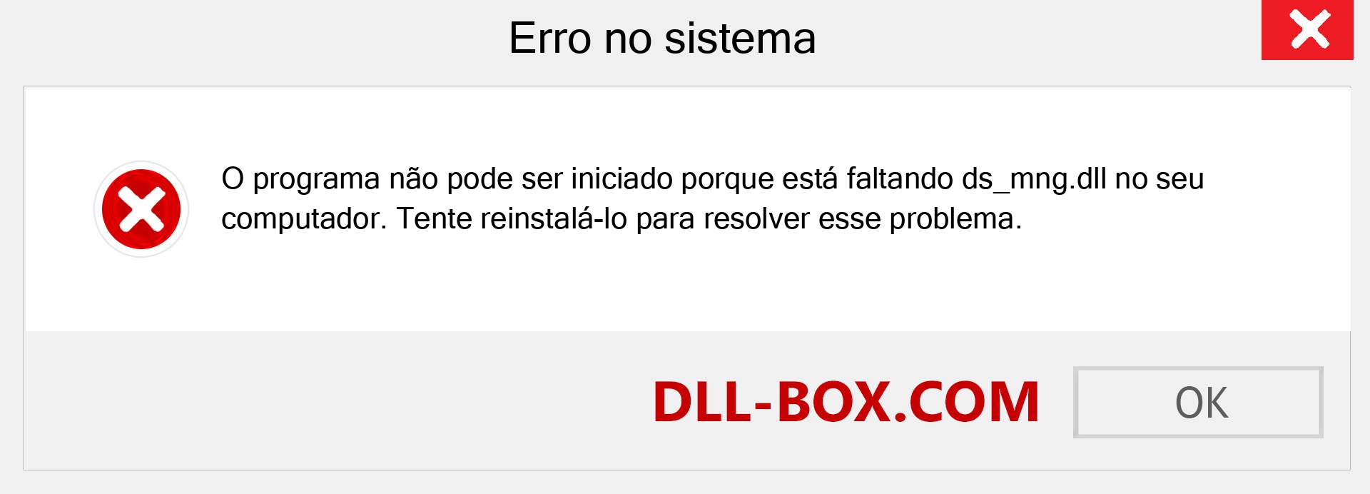 Arquivo ds_mng.dll ausente ?. Download para Windows 7, 8, 10 - Correção de erro ausente ds_mng dll no Windows, fotos, imagens